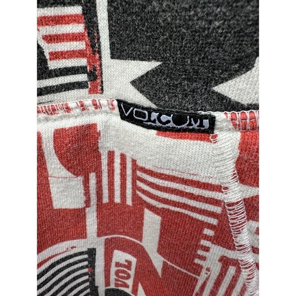 Vintage Volcom Hoodie Eastern Block RARE Med All Over Print Volcom Red Black Y2K - Picture 6 of 13